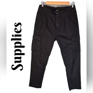 Supplies Womens Cargo Utility Pants Sz 6 Black Cotton Blend Casual Comfort
